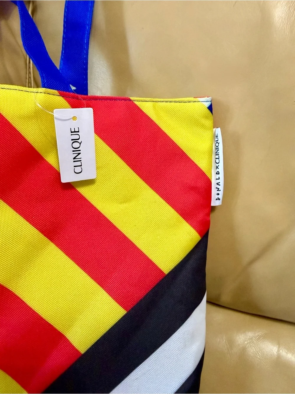 Donald Robertson x Clinique NWT Colorblock Rainbow Tote Drawbertson